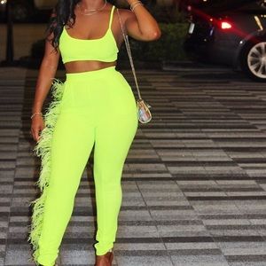 Neon two piece set worn once